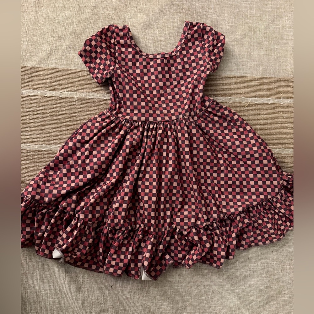 Girlhood Charming Checkered Kids Dress